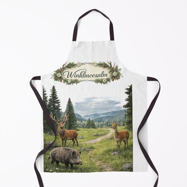 Item preview, Winklmoosalm Wildlife Alpine Meadow Art Print with Deer and Wild Boar designed and sold by Hookesmode.