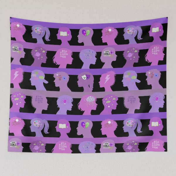 Item preview, Self Expressive world - black magenta and lavender  designed and sold by Fabricatemyart.