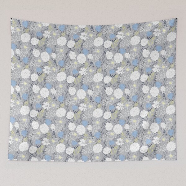 Item preview, Blue Cottage Garden Floral Pattern Large Botanical Flower Design designed and sold by Butterfly & Daisy Design Studio.