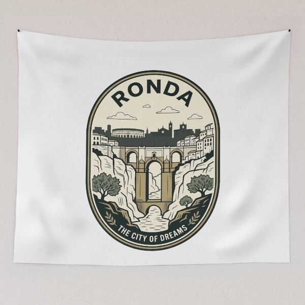 Item preview, Vintage Ronda Spain Puente Nuevo Travel Badge designed and sold by k3rstman1.