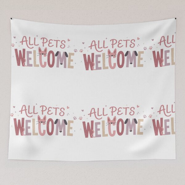 Item preview, All Pets Welcome | Cute Cat and Dog Lover Design for Animal Lovers designed and sold by batoot1.