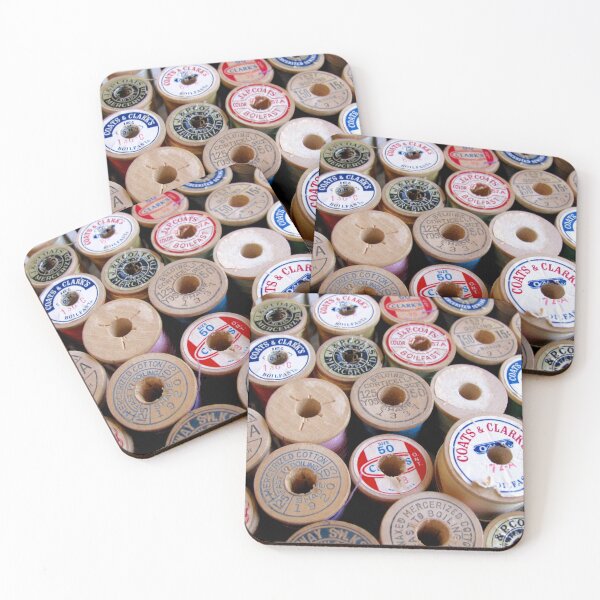 Item preview, Vintage Wooden Spools Angled designed and sold by collageDP.