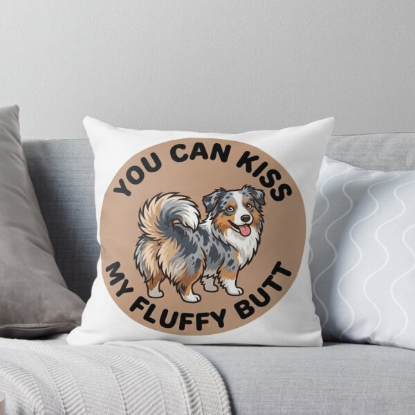 Item preview, You Can Kiss My Fluffy Butt – Cute Blue Merle Aussie Doodle designed and sold by DailyStruggleCo.