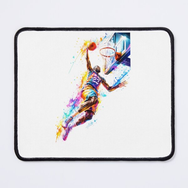 Item preview, Explosive Basketball Slam Dunk Wall Art – Color Splash Sports Poster designed and sold by Hookesmode.