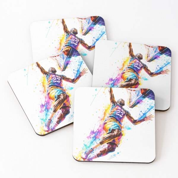 Item preview, Explosive Basketball Slam Dunk Wall Art – Color Splash Sports Poster designed and sold by Hookesmode.