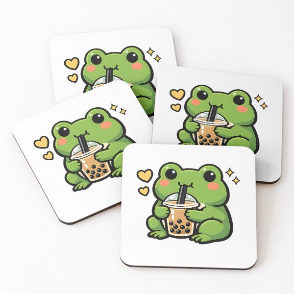 Item preview, Cute Frog Loves Boba Tea | Kawaii Bubble Tea Frog designed and sold by jahiggin.