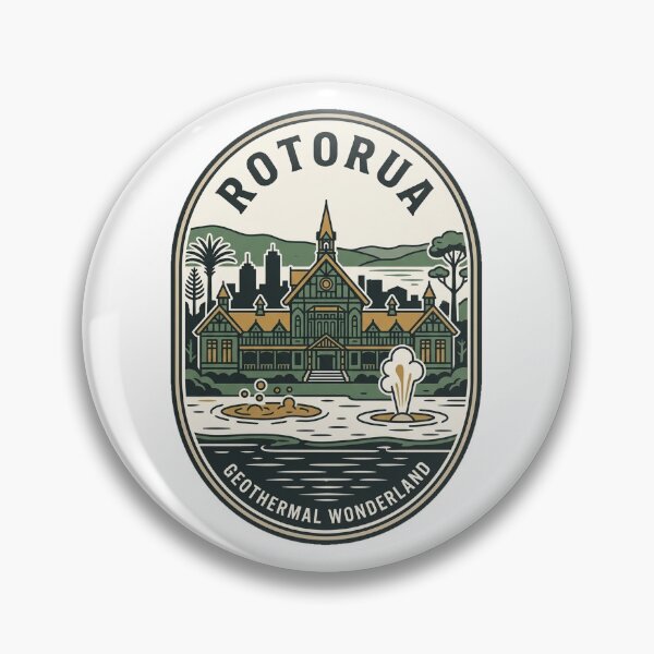 Item preview, Rotorua New Zealand Geothermal Wonderland Retro Emblem designed and sold by k3rstman1.