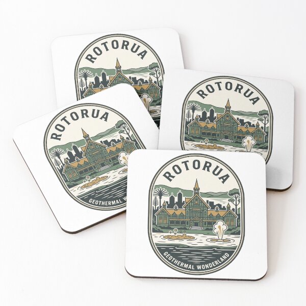 Item preview, Rotorua New Zealand Geothermal Wonderland Retro Emblem designed and sold by k3rstman1.