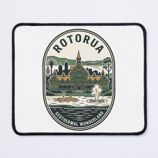 Item preview, Rotorua New Zealand Geothermal Wonderland Retro Emblem designed and sold by k3rstman1.