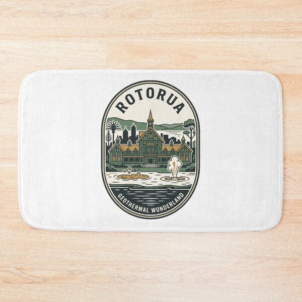 Item preview, Rotorua New Zealand Geothermal Wonderland Retro Emblem designed and sold by k3rstman1.
