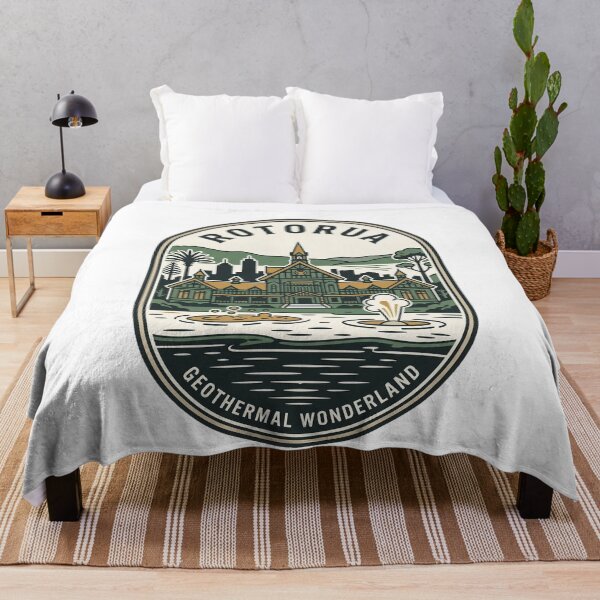 Item preview, Rotorua New Zealand Geothermal Wonderland Retro Emblem designed and sold by k3rstman1.
