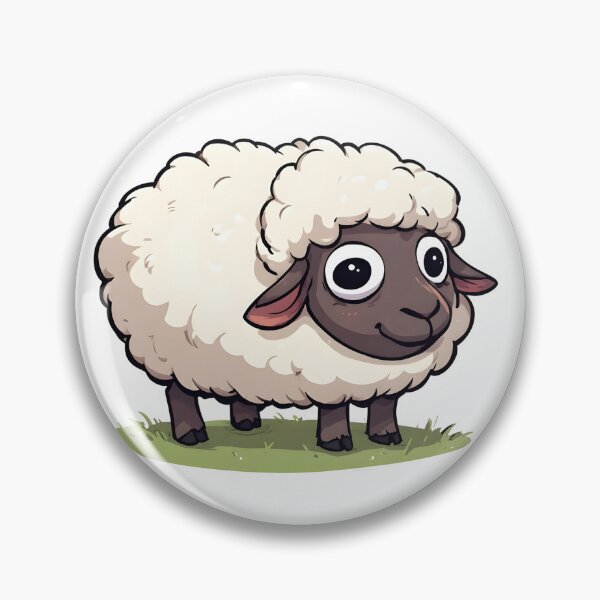 Item preview, Silly Fluffy Cartoon Sheep Standing on Grass – Adorable Farm Animal Illustration designed and sold by Karolina’s Cozy Creations.