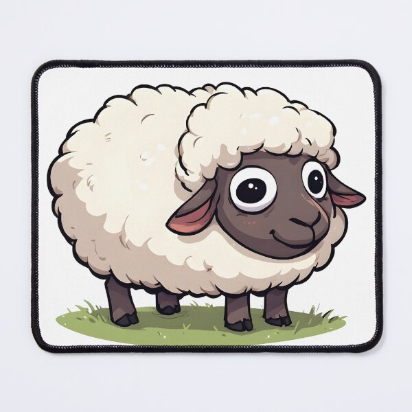 Item preview, Silly Fluffy Cartoon Sheep Standing on Grass – Adorable Farm Animal Illustration designed and sold by Karolina’s Cozy Creations.