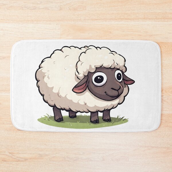 Item preview, Silly Fluffy Cartoon Sheep Standing on Grass – Adorable Farm Animal Illustration designed and sold by Karolina’s Cozy Creations.