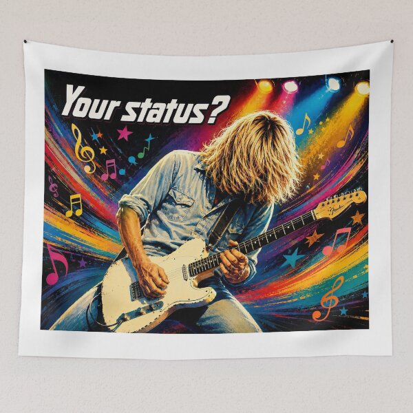 Item preview, Electric Guitar Rock Star Wall Art – Colorful Concert Stage Music Poster designed and sold by Hookesmode.