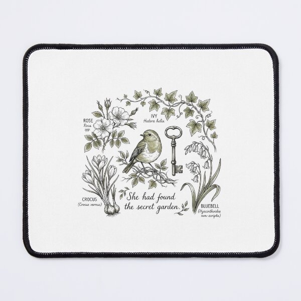 Item preview, She Had Found The Secret Garden Vintage Robin Botanical Art designed and sold by Fenay Designs.