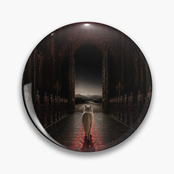 Item preview, White Wolf Exit Gothic Cathedral Dark Art Print designed and sold by GeoWhimsy Studio.