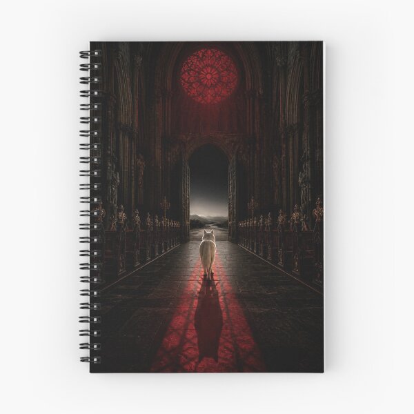 Item preview, White Wolf Exit Gothic Cathedral Dark Art Print designed and sold by GeoWhimsy Studio.