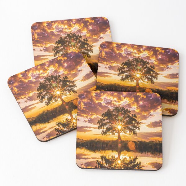 Item preview, Epic sunset light under the lone tree designed and sold by VoidVeilStudio.