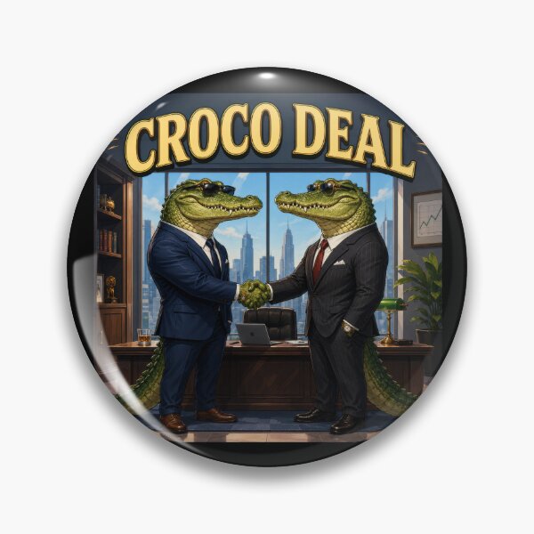 Item preview, Croco Deal – Funny Crocodile Business Deal Pun Illustration designed and sold by WordPlayStudio.