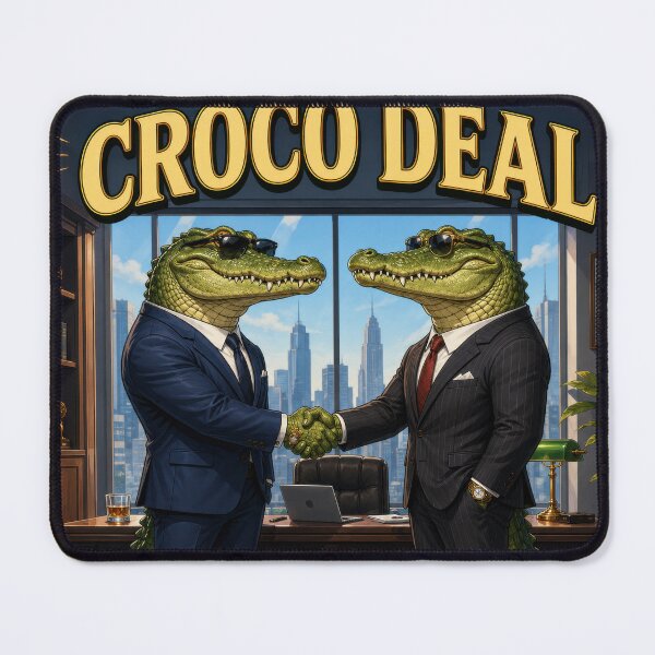 Item preview, Croco Deal – Funny Crocodile Business Deal Pun Illustration designed and sold by WordPlayStudio.