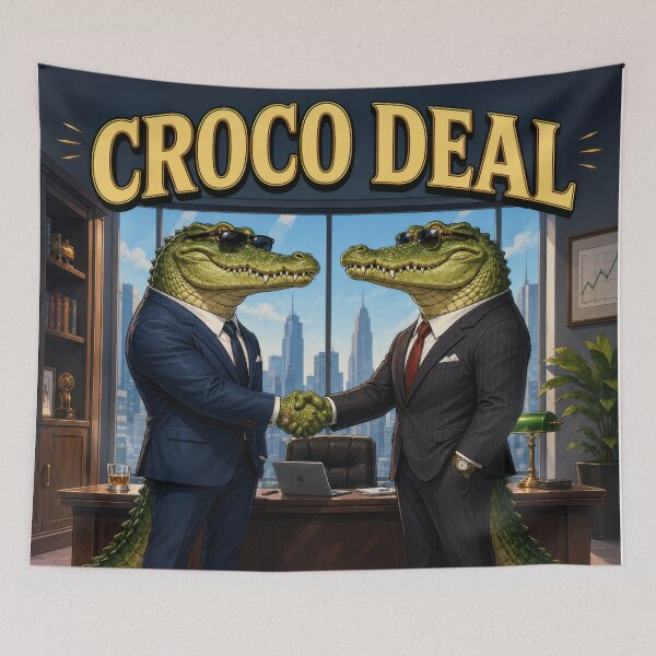 Item preview, Croco Deal – Funny Crocodile Business Deal Pun Illustration designed and sold by WordPlayStudio.
