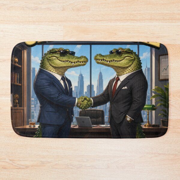Item preview, Croco Deal – Funny Crocodile Business Deal Pun Illustration designed and sold by WordPlayStudio.