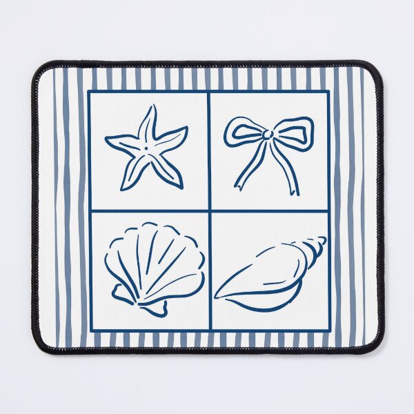 Item preview, Minimalist Blue Coastal Coquette Grid Design designed and sold by SoftAuraStudi0.