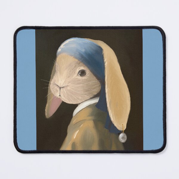Item preview, Not ‘Girl with a Pearl Earring’ by Vermeer (rabbit v.2) designed and sold by EmmaChristieArt.