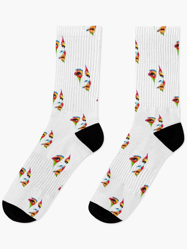 Thumbnail 1 of 5, Socks, face designed and sold by chelohlee.