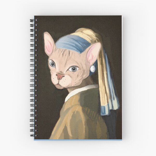Item preview, Not ‘Girl with a Pearl Earring’ by Vermeer (cat) designed and sold by EmmaChristieArt.