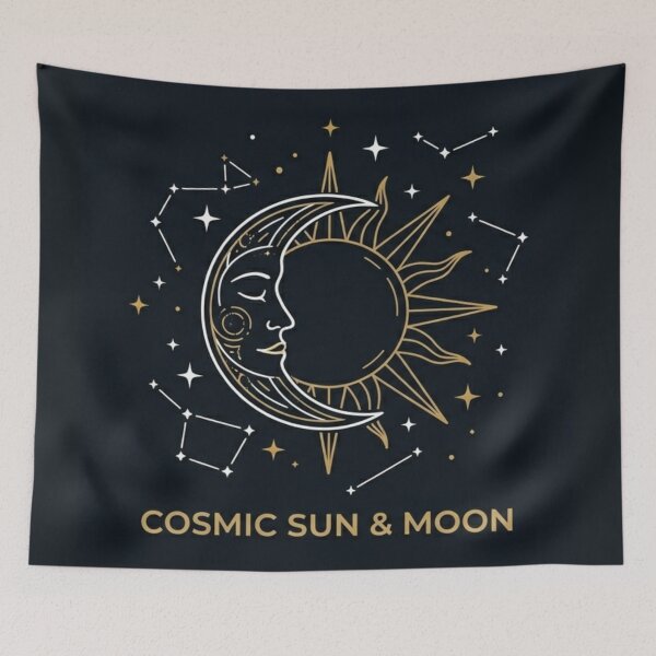 Item preview, Minimalist Celestial Sun and Moon designed and sold by 0606PM.