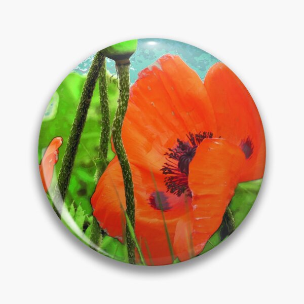 Item preview, Red Poppy Bloom on Green Background designed and sold by lyartgallery.