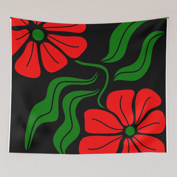 Item preview, Red And Green Boho Flowers Minimalism Design designed and sold by Sartoris Art.
