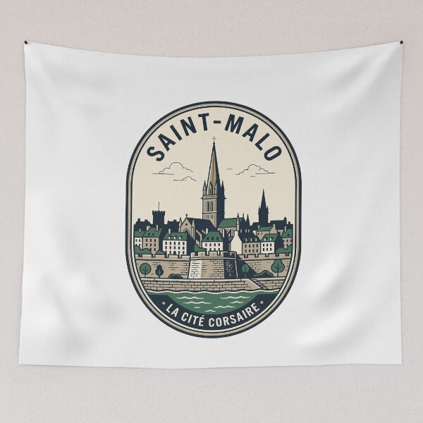 Item preview, Saint-Malo Brittany France Vintage Travel Emblem designed and sold by k3rstman1.