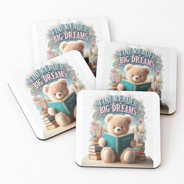 Item preview, Tiny Reader Big Dreams Cute Teddy Bear Reading Fantasy Book designed and sold by BookedAndDesign.