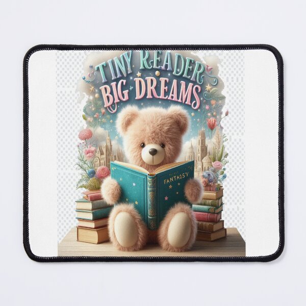Item preview, Tiny Reader Big Dreams Cute Teddy Bear Reading Fantasy Book designed and sold by BookedAndDesign.