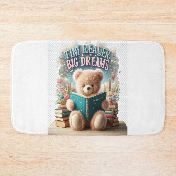 Item preview, Tiny Reader Big Dreams Cute Teddy Bear Reading Fantasy Book designed and sold by BookedAndDesign.