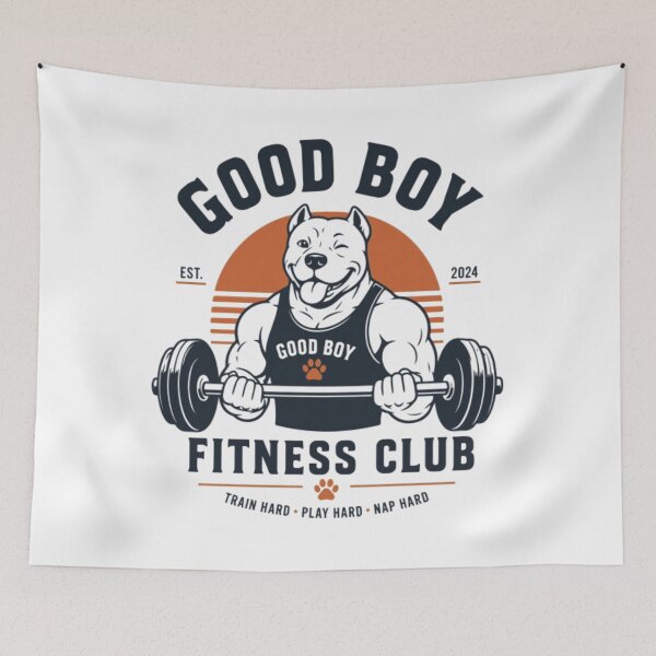 Item preview, Good Boy Fitness Club Funny Gym Dog Workout Design designed and sold by Chives-Sor.