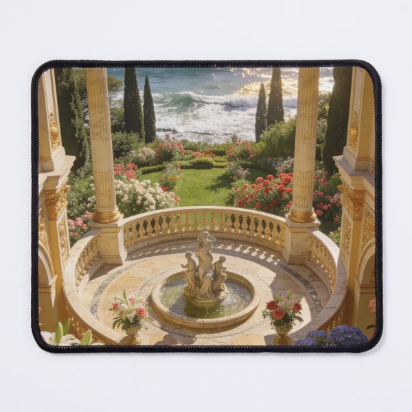 Item preview, Dreamy Baroque Palace Terrace with Flower Gardens, Ocean Views and Nature Scenery designed and sold by BlareBlare.