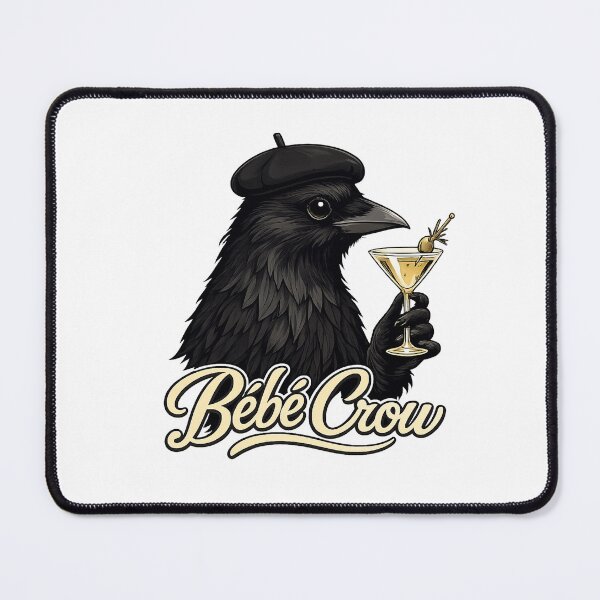 Item preview, Bébé Crow – French Crow Martini Cocktail Sticker designed and sold by P’s Silly stuff.