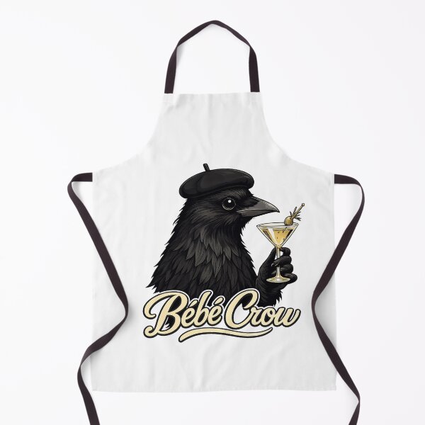 Item preview, Bébé Crow – French Crow Martini Cocktail Sticker designed and sold by P’s stuff.