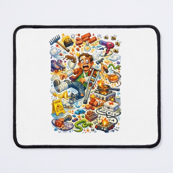Item preview, Accident Prone Chaos Magnet Funny Clumsy Person Cartoon Illustration designed and sold by Hookesmode.