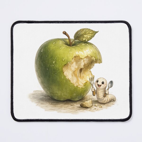Item preview, Worm Apple Art designed and sold by OnePercent992.