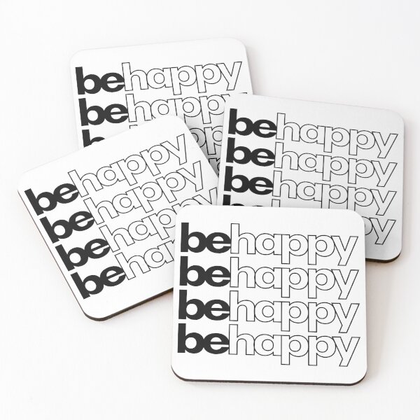 Item preview, Be Happy Positive Typography designed and sold by teeperfect.