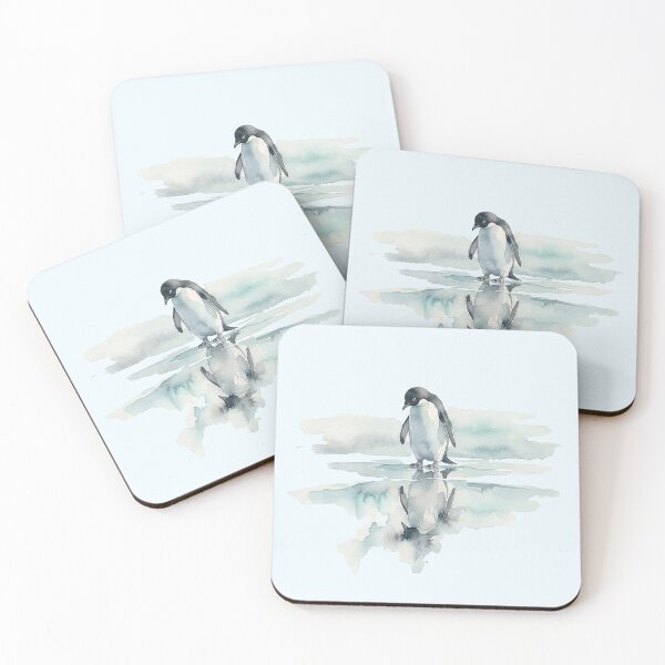 Item preview, Introspective Penguin Reflecting in Icy Water Watercolor designed and sold by GrabaHuk.