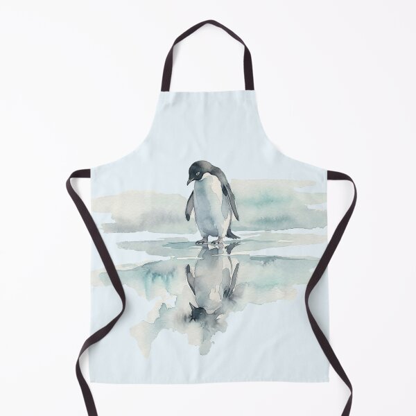 Item preview, Introspective Penguin Reflecting in Icy Water Watercolor designed and sold by GrabaHuk.
