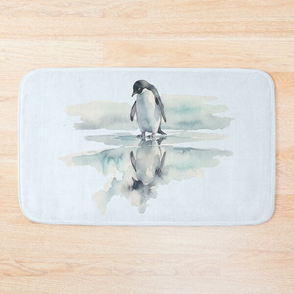 Item preview, Introspective Penguin Reflecting in Icy Water Watercolor designed and sold by GrabaHuk.