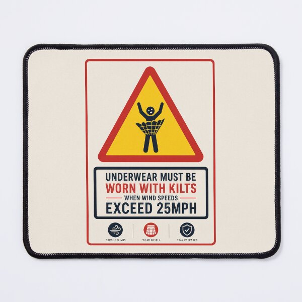 Item preview, Funny Scottish Kilt Sign - High Winds Underwear Law designed and sold by GorArt1.