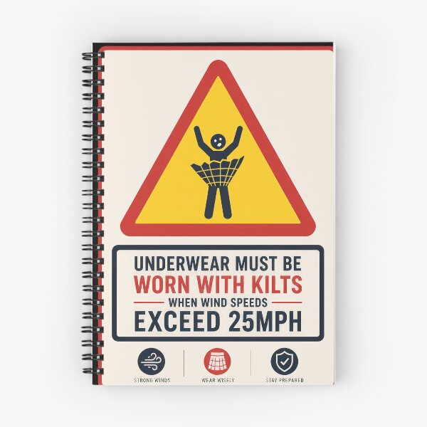 Item preview, Funny Scottish Kilt Sign - High Winds Underwear Law designed and sold by GorArt1.